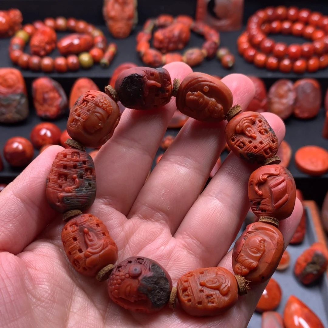 南红玛瑙雕刻手串未镶嵌