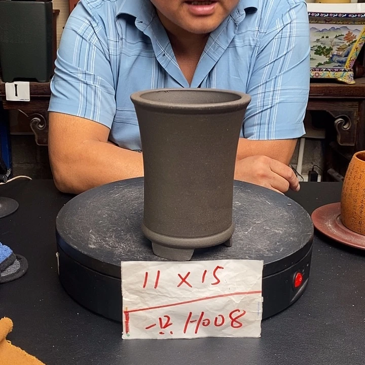 紫砂花盆货号一只H008