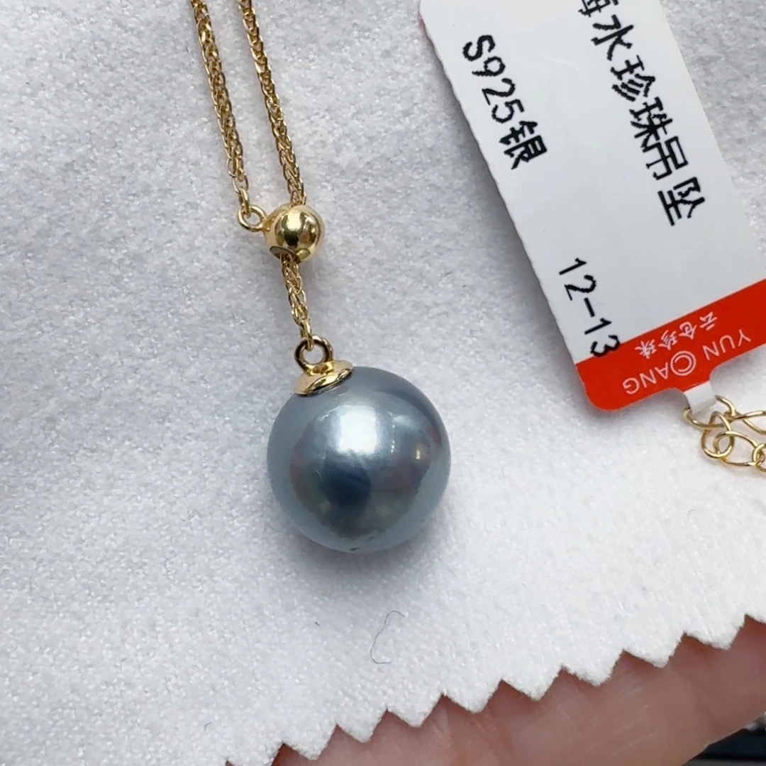 银S925镶嵌颈饰海水珍珠@@v497