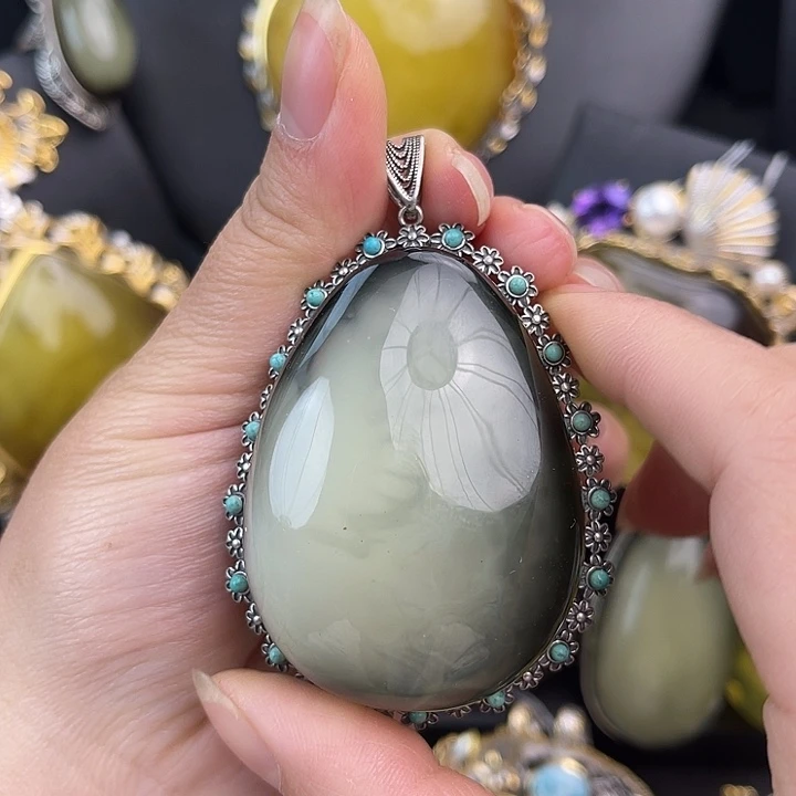 琥珀银S925镶嵌裸石