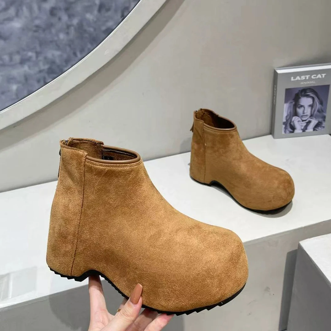 厚底小个子秋冬新款靴子配裙子勃肯短靴988616或98-8606(不加绒)