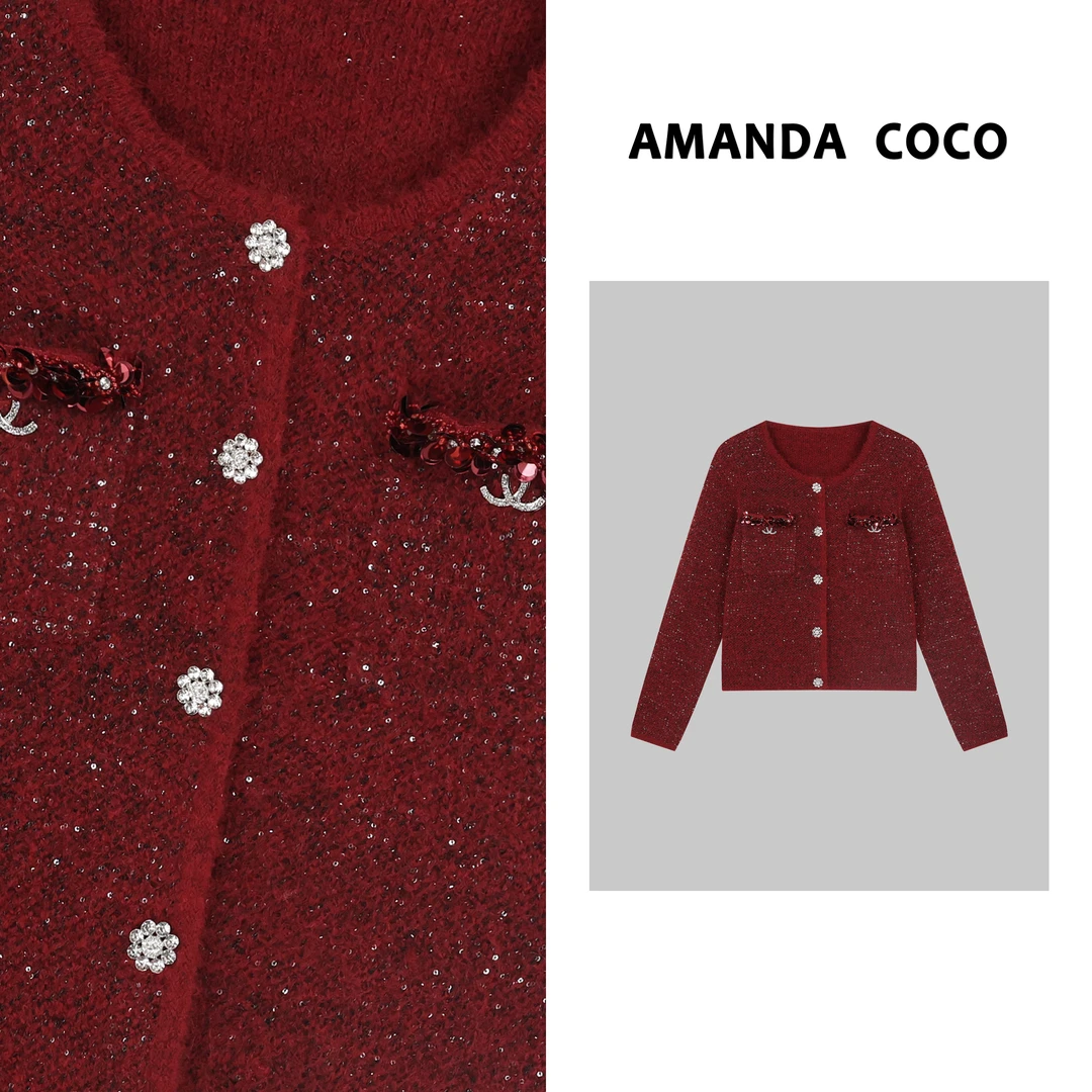 AMANDACOCO丨法式浪漫~高定重工气质毛衣