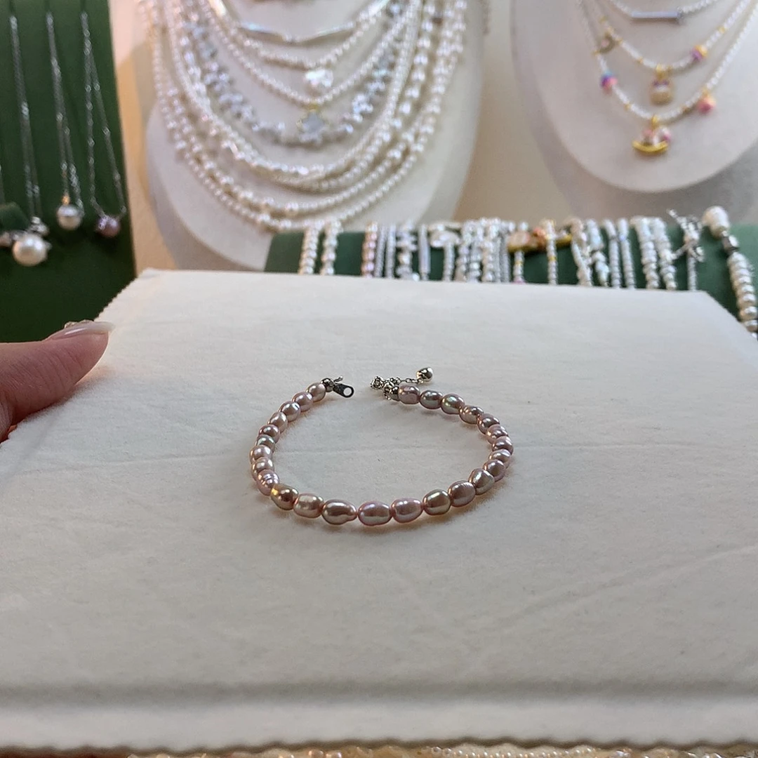 银S925镶嵌手绳淡水珍珠