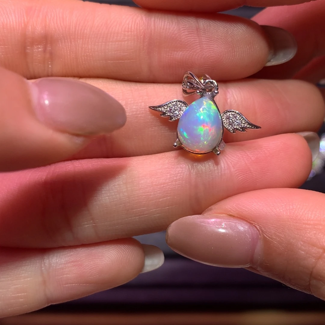 银S925镶嵌欧泊吊坠款式