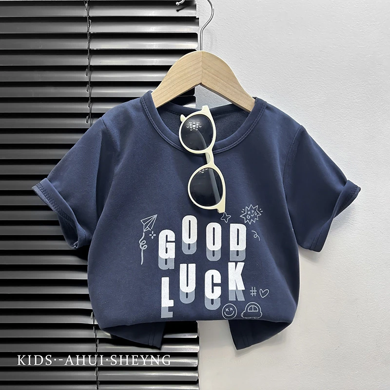 儿童短袖T恤夏季新款男孩半袖打底衫女童中小童宝宝卡通休闲上衣