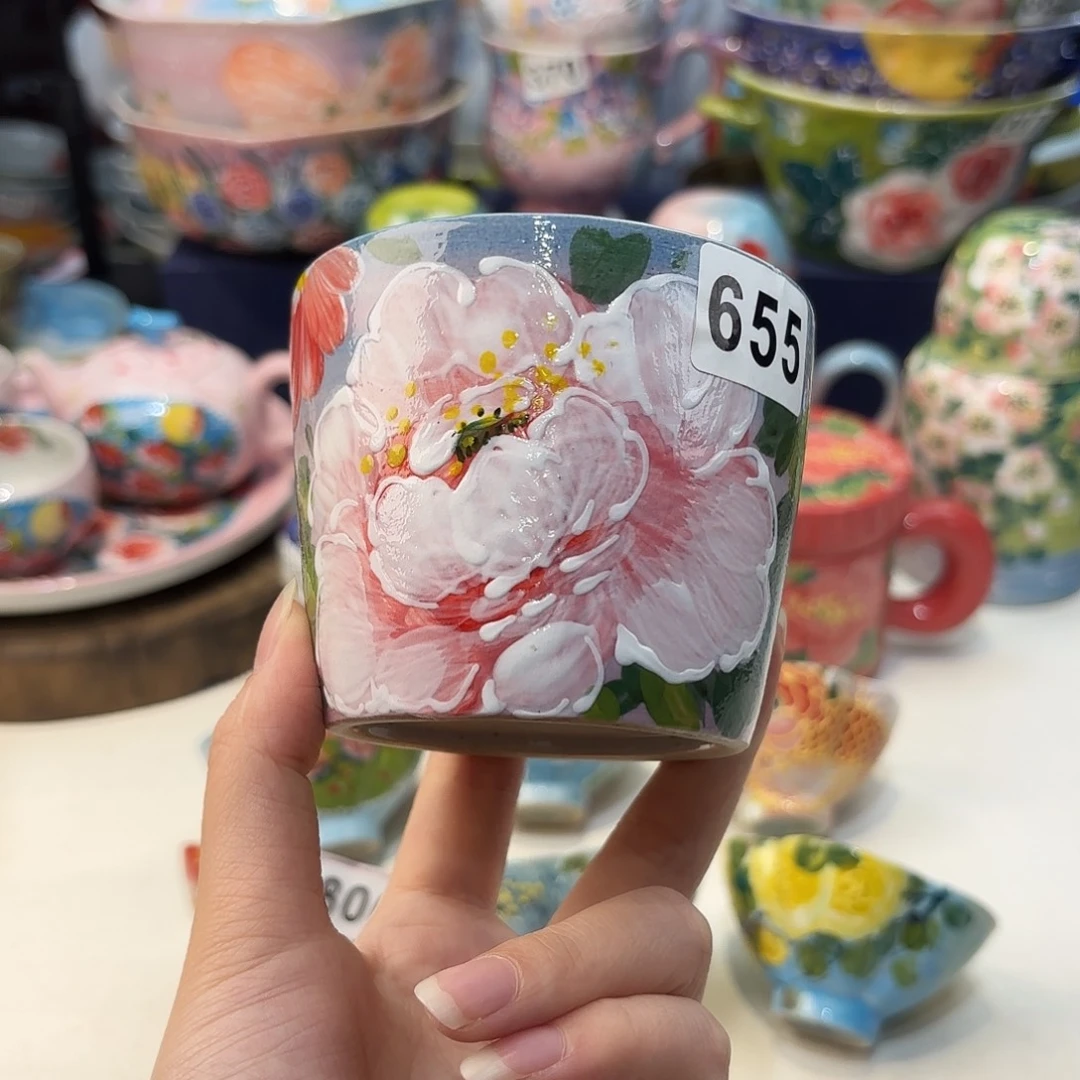瓷片景德镇手绘高温釉下彩陶瓷茶具