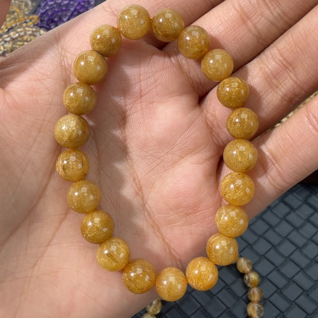 发晶未镶嵌手链天然金发晶