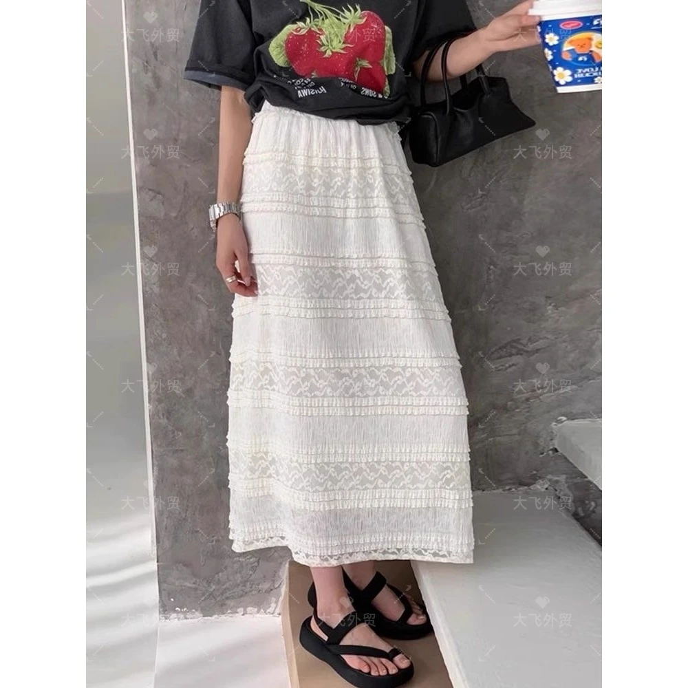 【100棉&多层蕾丝半身裙】夏款多层蕾丝花边纯棉半身裙073