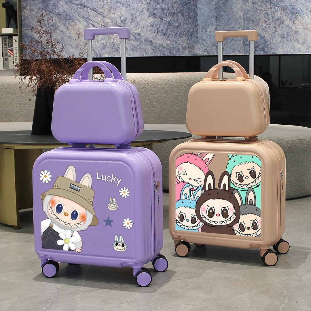 拉布布儿童行李箱女孩小型18寸20登机小学生拉杆可坐旅行密码箱男