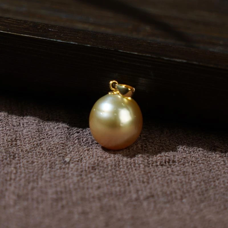 【香掌柜】18K金海水南洋金珠珍珠吊坠（发一件）