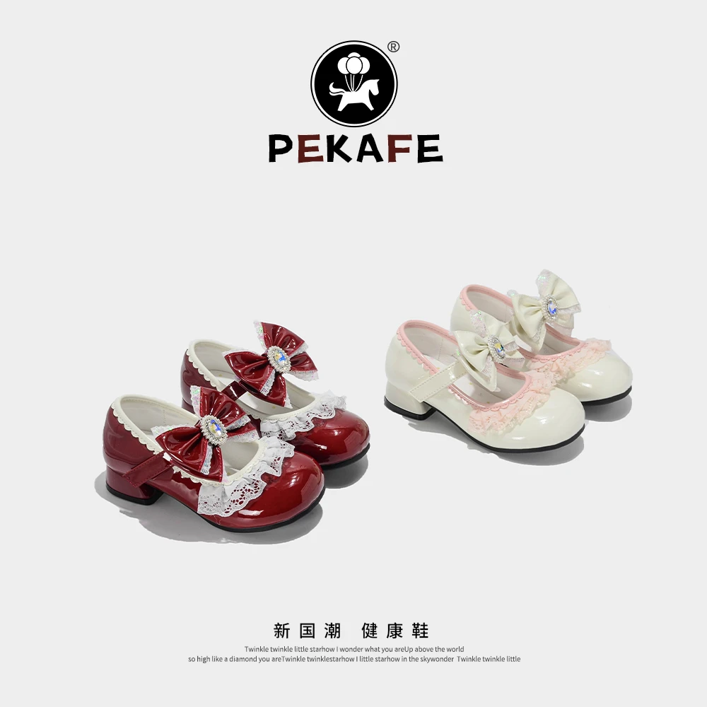 Pekafe女童公主鞋春秋2025新款儿童可爱女宝宝韩小皮鞋洛丽塔单鞋