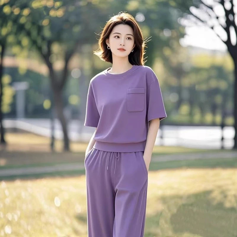 休闲风时尚套装短款减龄初恋风学院风巴恩风嘻哈风气质显瘦短袖