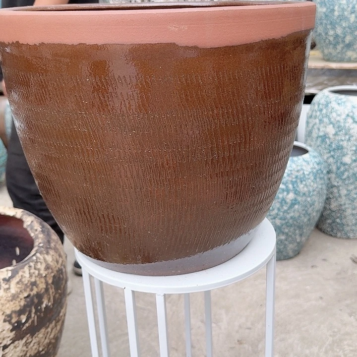 紫砂花盆高度33口径39无孔