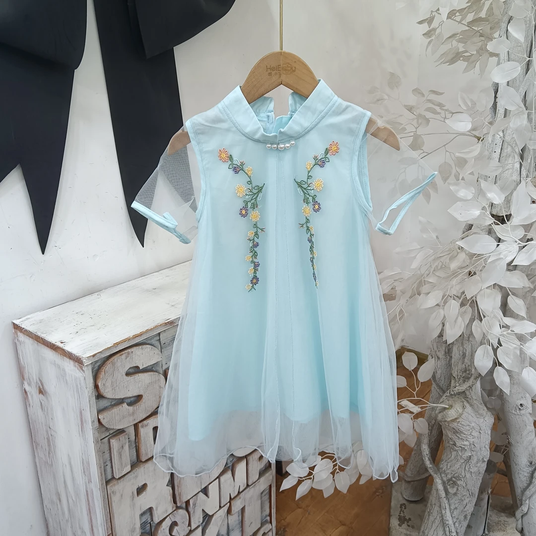 F391蓝色连衣裙/巴布丁