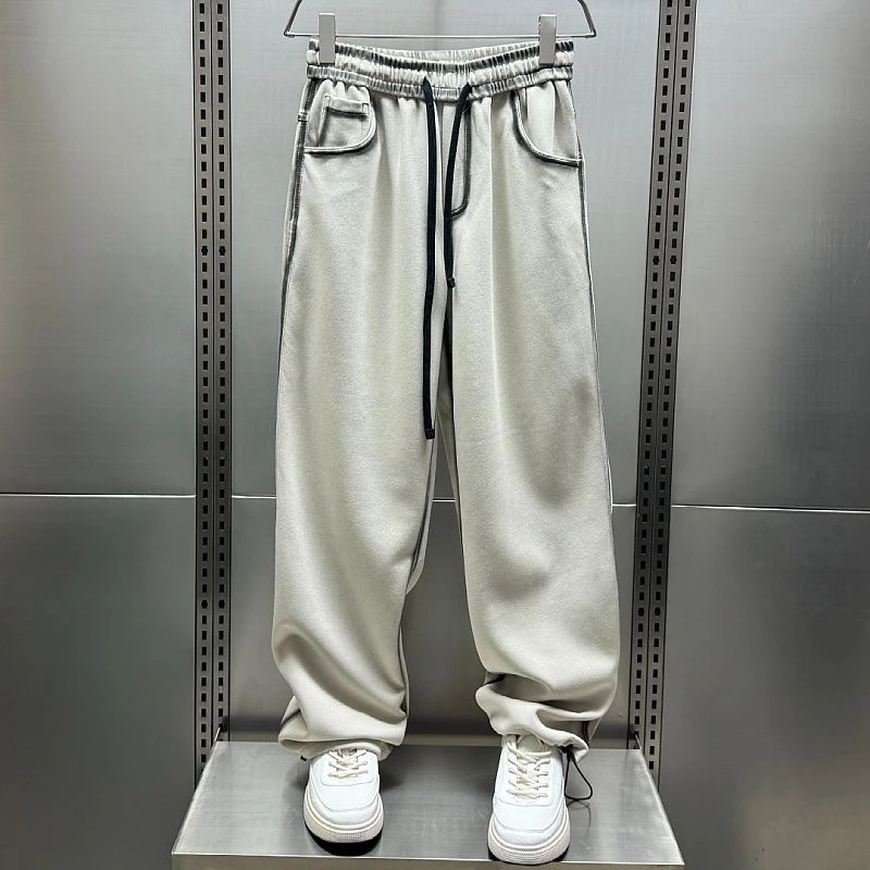 春季新款设计感复古宽松直筒卫裤男美式高级感痞帅休闲阔腿拖地裤