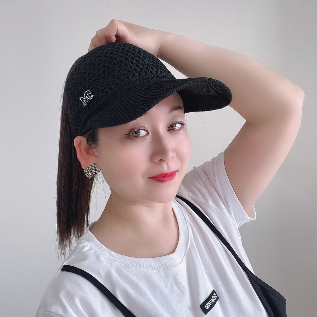 【夏季新款】M标镂空直发马尾帽子假发一体