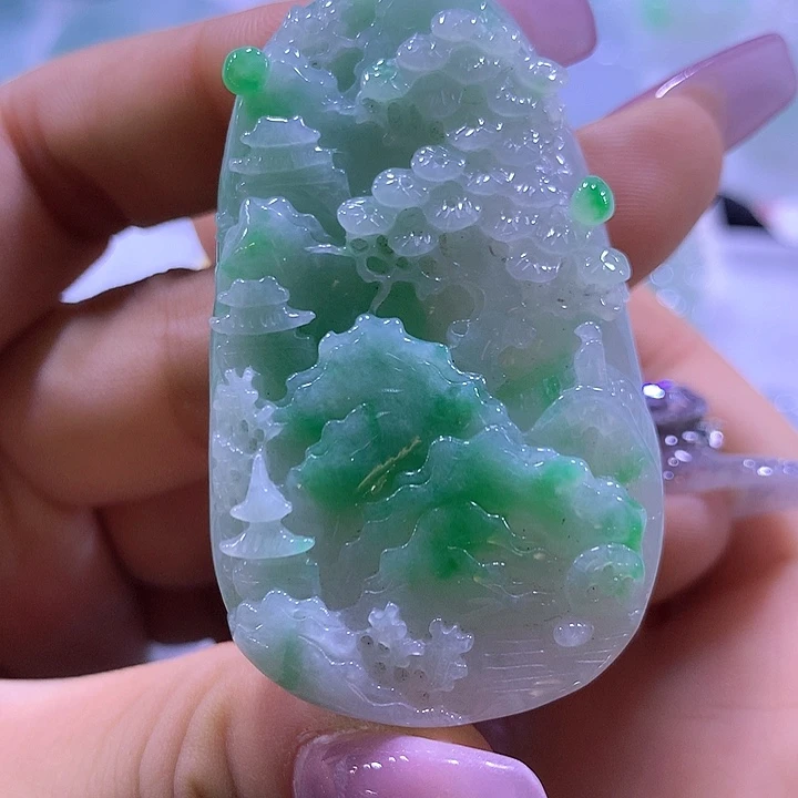 翡翠未镶嵌颈饰天然翡翠A货吊坠