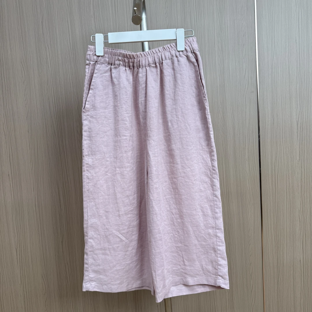 BRCP/布然初品G0019苎麻阔腿裤高腰休闲裤透气百搭气质设计师女裤