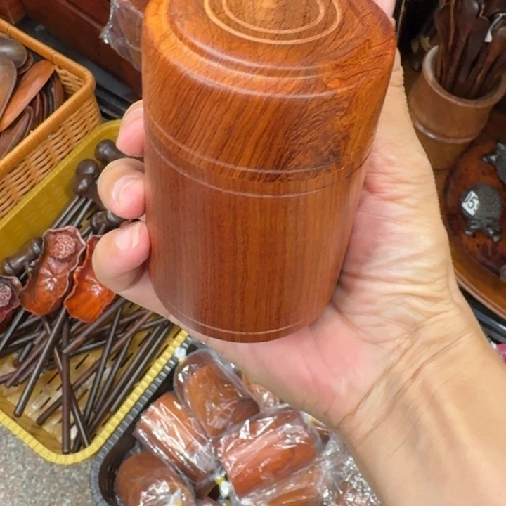 大果紫檀（缅甸花梨）花梨木小罐子