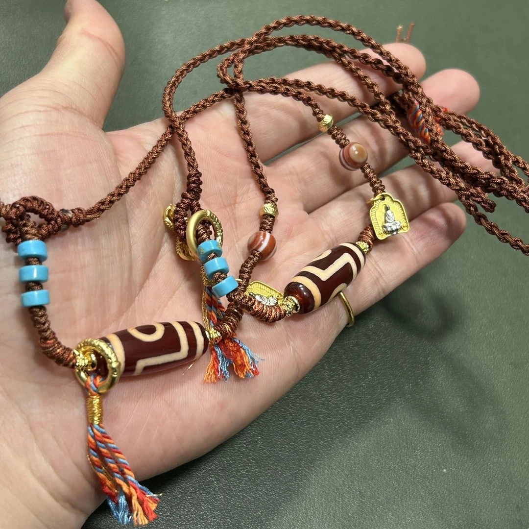 【曹美丽精选】H98564-玛瑙diy脖挂（折线二眼）—多样性发其一11*29mm