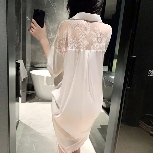 睡衣女款2025新款大码家居服春装冰丝春夏季性感蕾丝家居服套装新