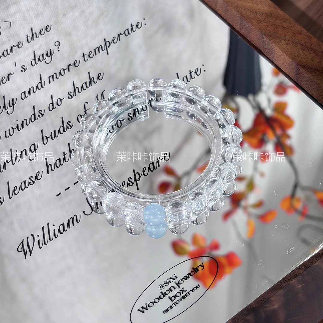 【露丝同款】天然白水晶手串精致百搭简约设计手链 多样性发一