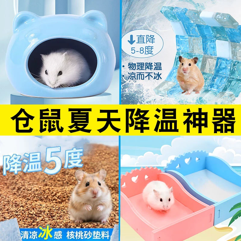 仓鼠用品冰垫夏天降温板神器冰窝兔子凉席金丝熊核桃砂垫料降温垫