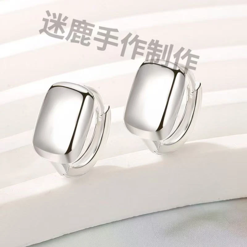 足银耳饰 时尚耳圈简约气质耳圈2025新款爆款百搭耳扣防过敏耳饰