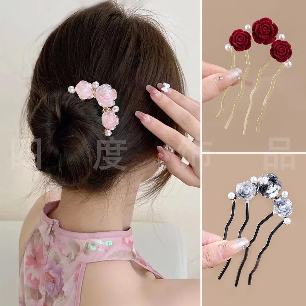 气质发簪古风头饰发插女古风插梳时尚发叉盘发簪简约百搭盘发簪子