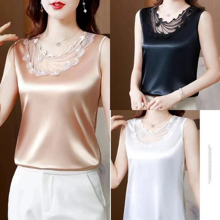 轻职风通勤风极简风背心吊带百搭内搭洋气无袖夏时尚性感蕾丝吊带