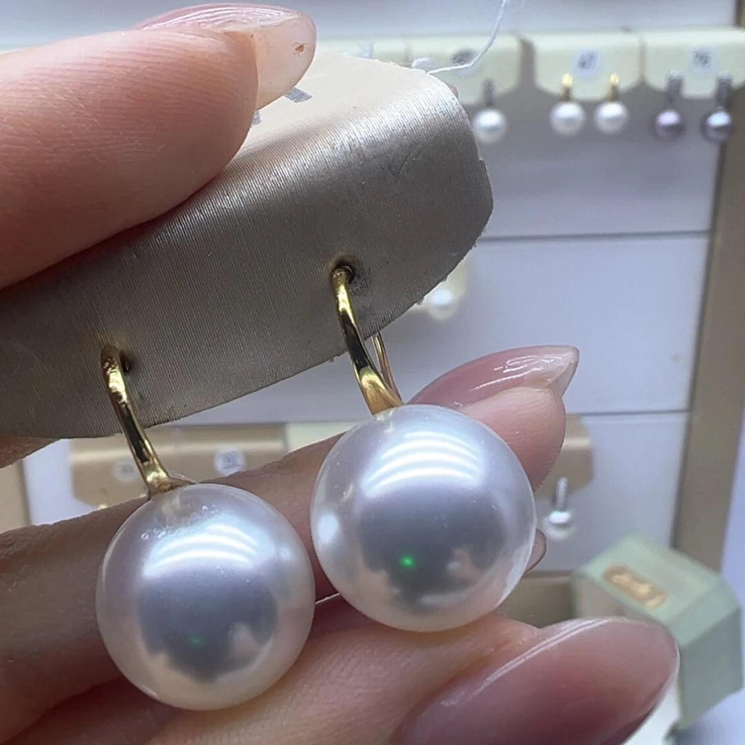 银S925镶嵌淡水珍珠耳饰