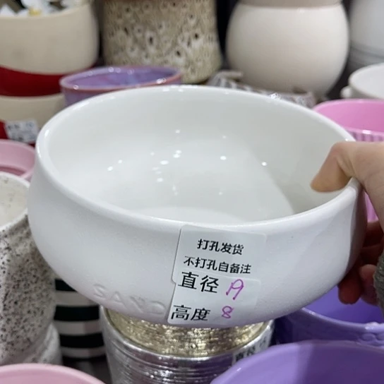 多肉绿植陶瓷花盆9.9包邮，有孔