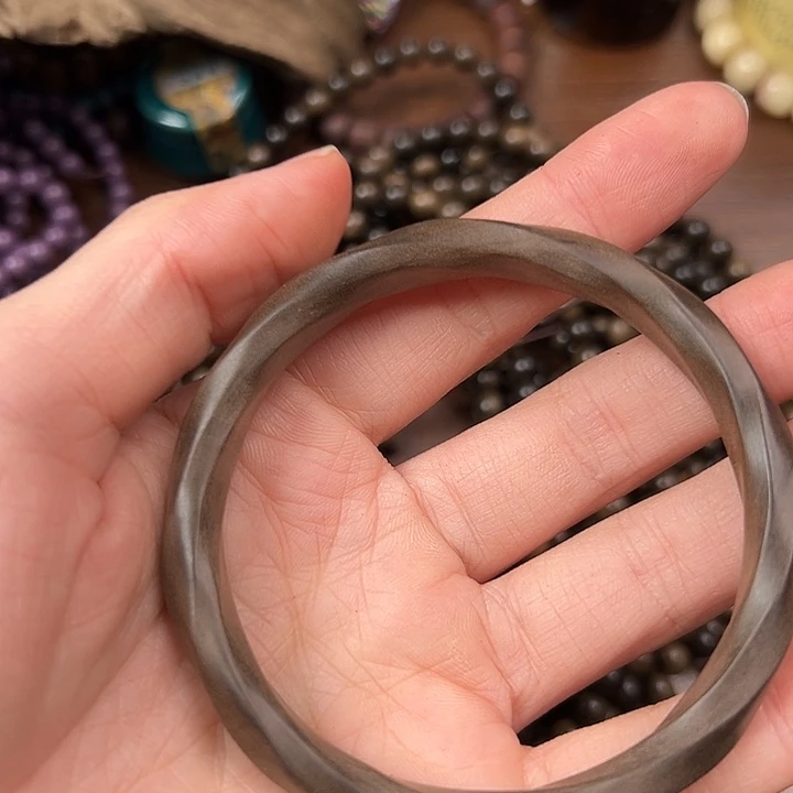 檀香木手串/手链阴沉横纹62圈口完美