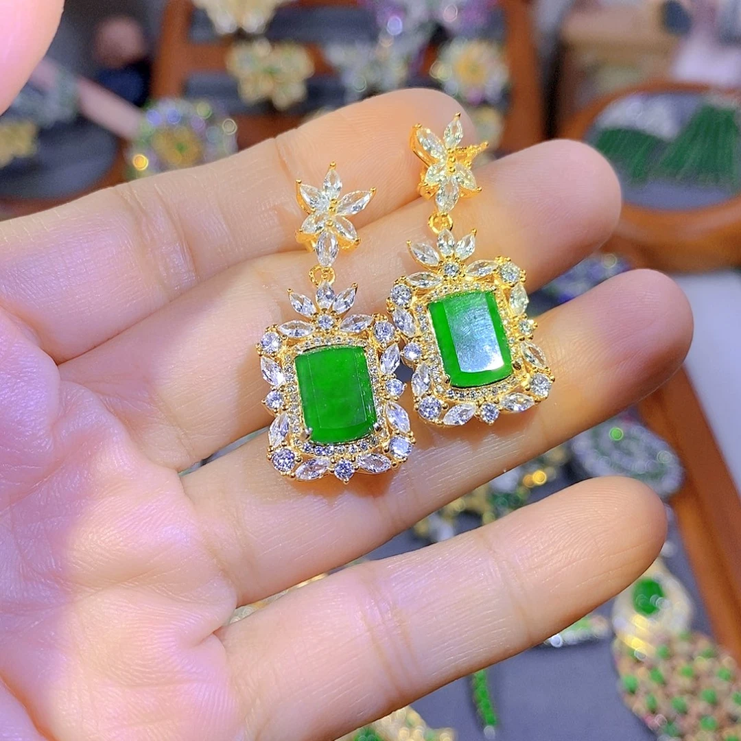 颈饰银S925镶嵌翡翠