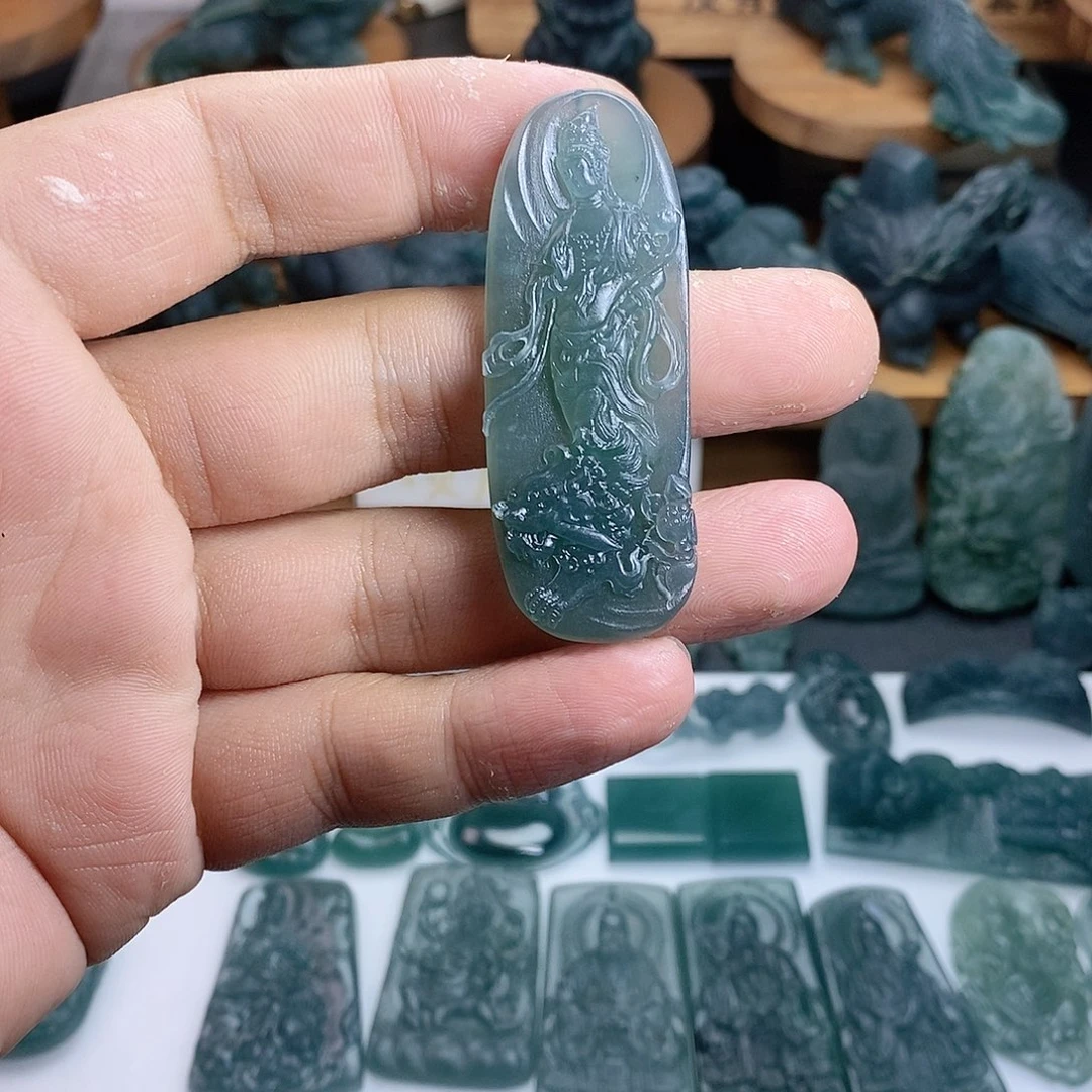 定制翡翠未镶嵌文殊
