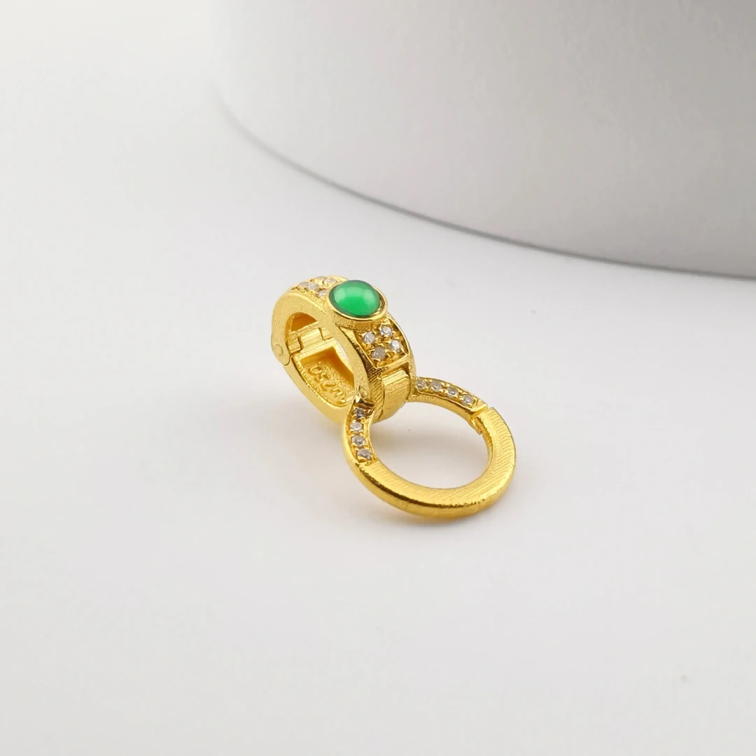 【洛壹珠宝】【18K金】珠宝万能扣卡扣百搭高货搭配外扣结实金色洛一