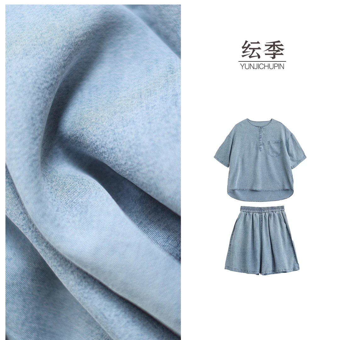 【纭季原创】衣长64-72裤长45 夏季新款上衣短裤套装女D25414