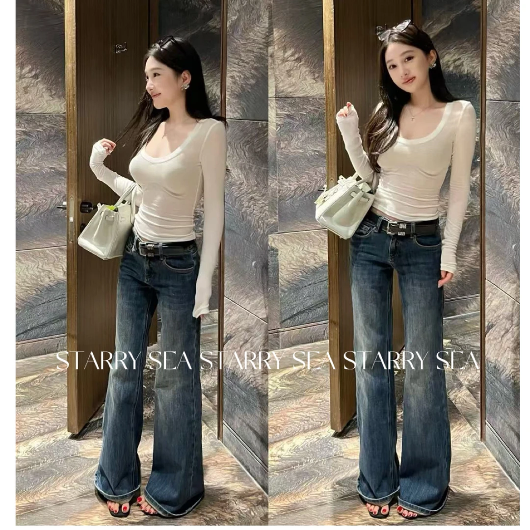 PP福利「神裤牛牛 」莱卡弹力下窄版直筒磨白复古感牛仔裤#PP0148KZ