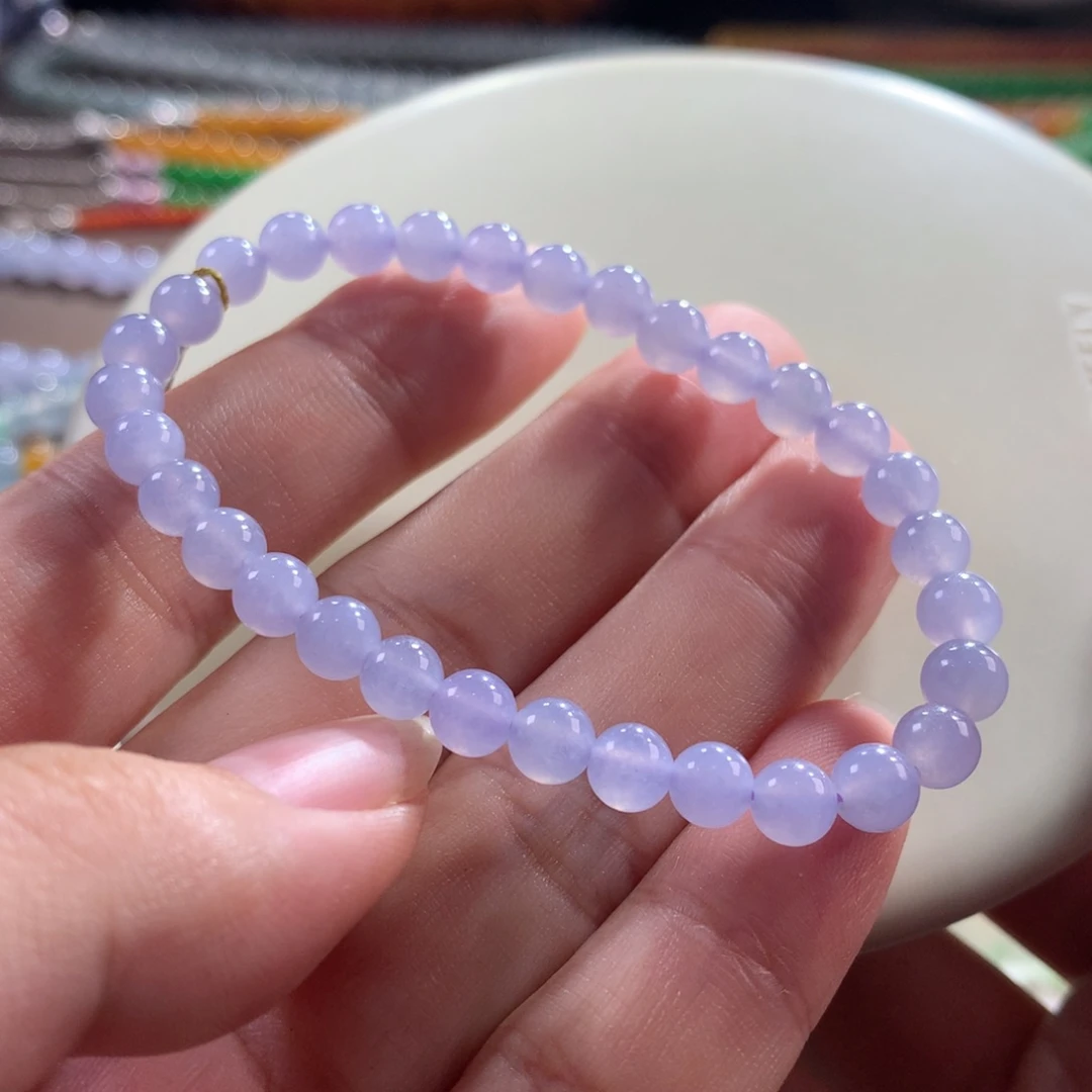 翡翠未镶嵌手链翡翠冰胶底梦幻仙紫卡5.60+