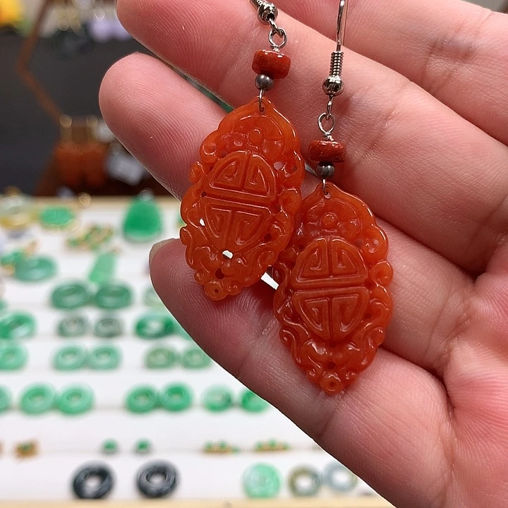 翡翠未镶嵌耳饰天然翡翠