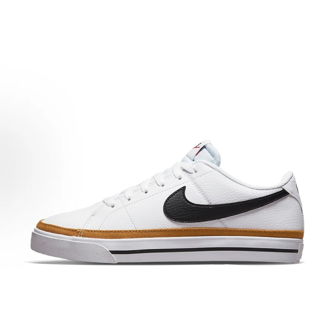 Nike Court Legacy 二层牛皮 Next Nature 低帮 板鞋 女款 白黑