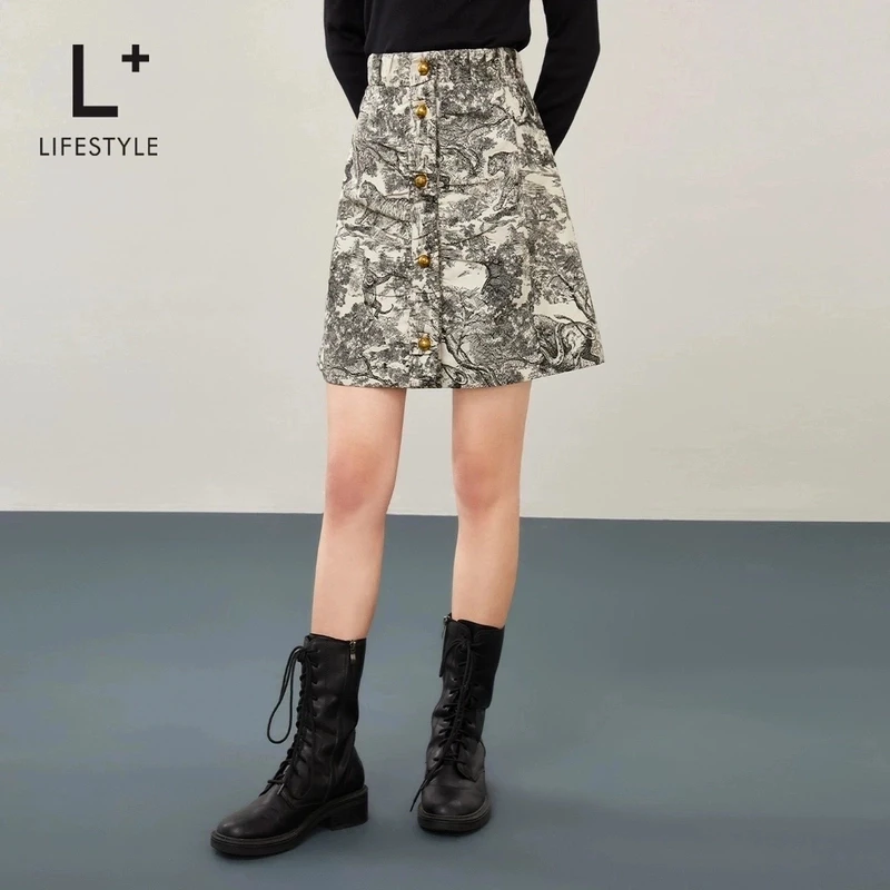 【丽姐甄选】lifestyle 水墨画图案短裙 L3121015