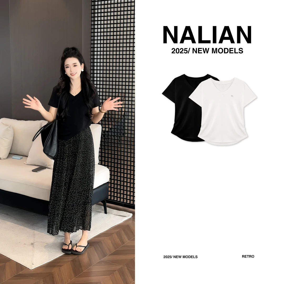 JGCTT12319#显瘦V领短袖T恤12319