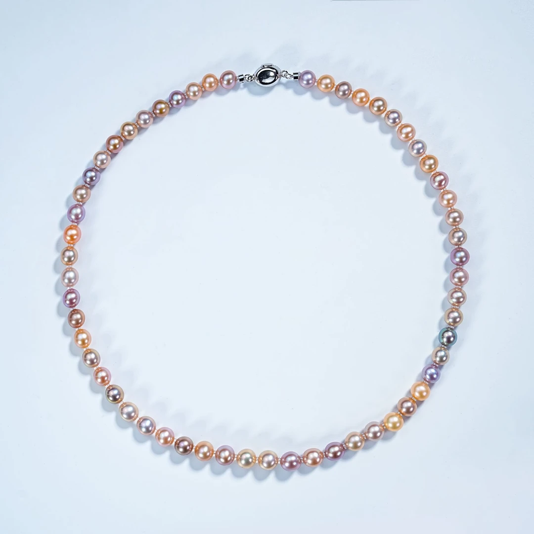 淡水珍珠莫兰迪糖果项链6.3-7.3mm