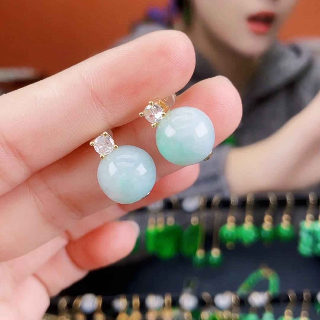 翡翠未镶嵌耳饰饰品