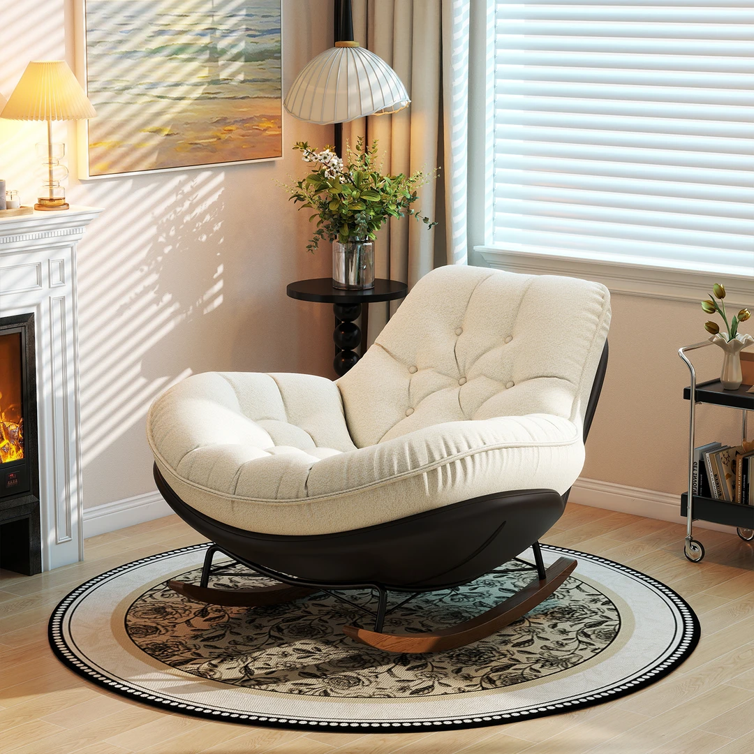 阑珊阁摇摇椅沙发复古躺椅家用客厅阳台休闲可躺摇椅懒人沙发椅