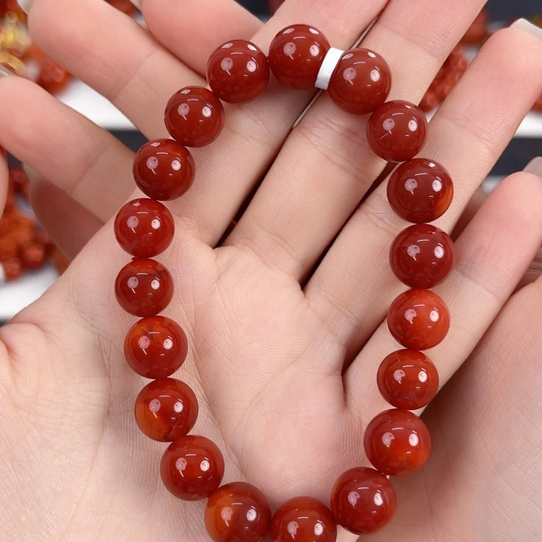 南红玛瑙未镶嵌瓦西牛血红10mm手串