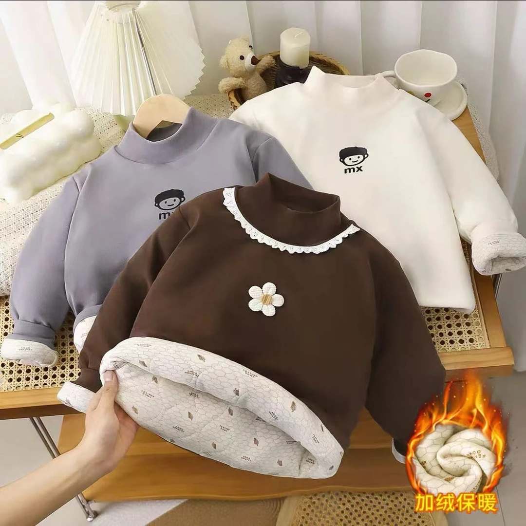 【现货三层夹棉温变保暖】冬季男女童内穿小棉袄保暖加厚保暖