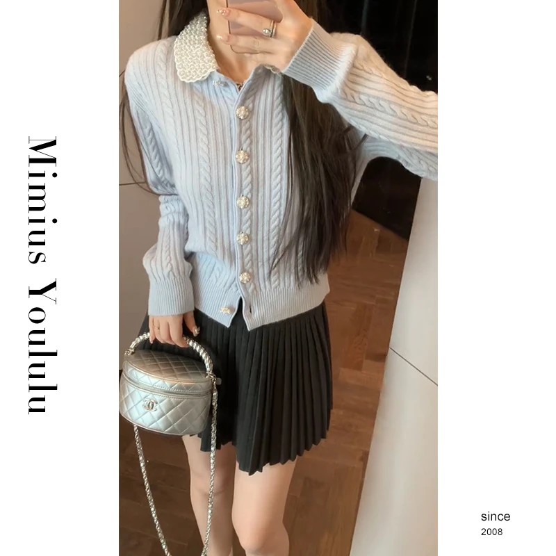 【mimius】&游鹿鹿 重工珠绣娃娃领绞花开衫汉服() WF12081
