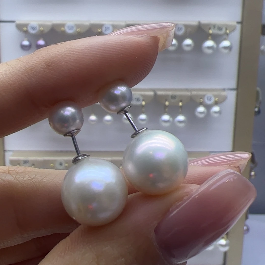 淡水珍珠耳饰银S925镶嵌